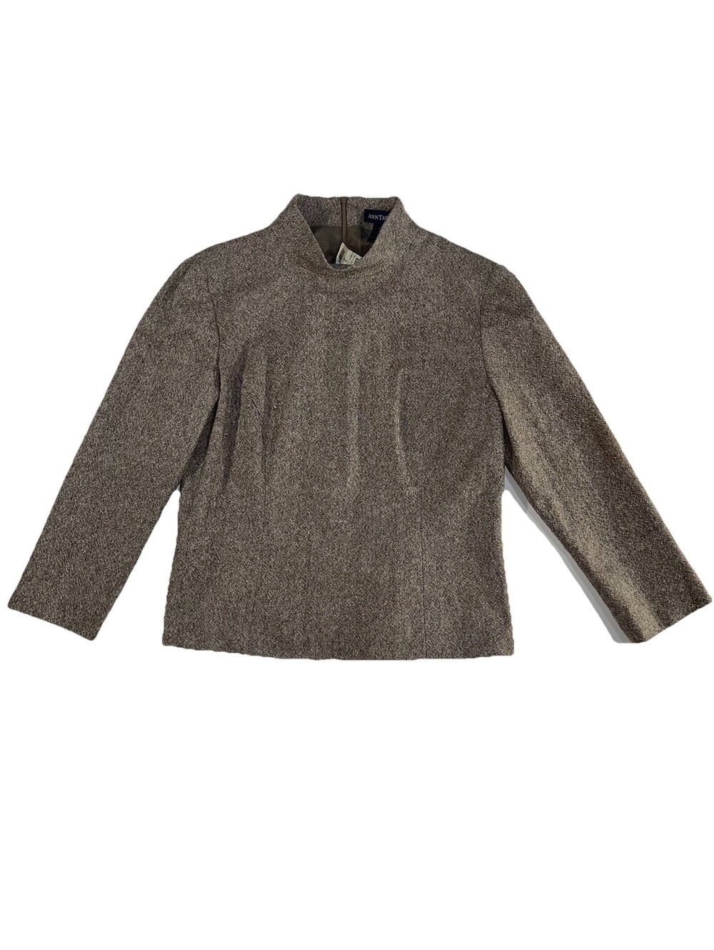 VTG Ann Taylor Sweater Women's Sz 2 Brown Crop Top Wool Silk Office Casual NWT